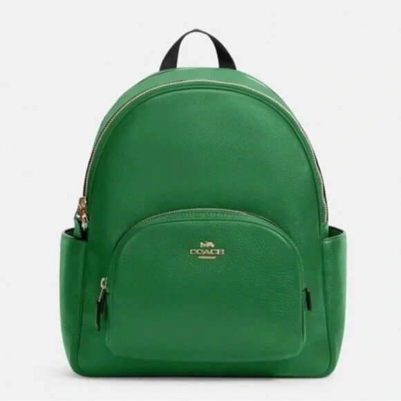 NWT Green Leather Coach Backpack 🎒 - Picture 1 of 15